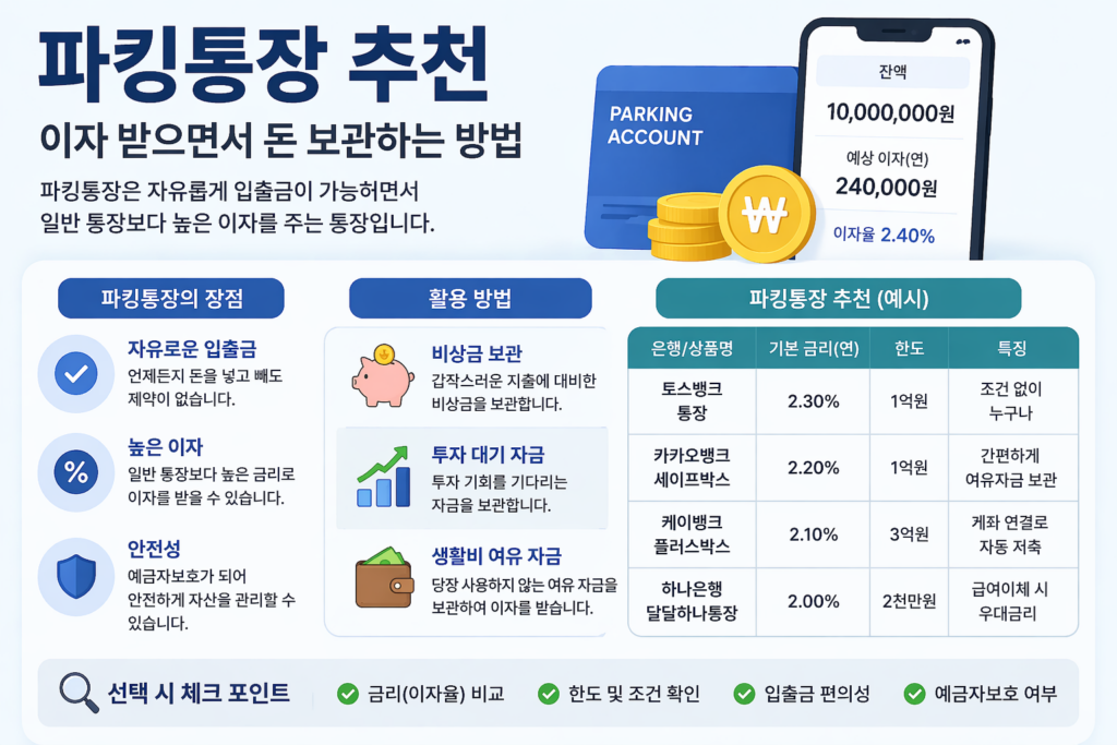 파킹통장 추천